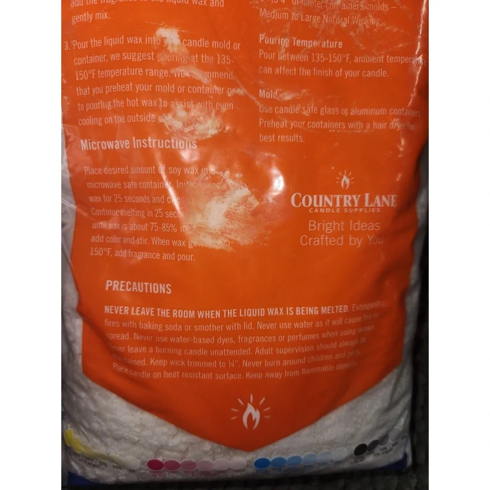 100% Natural Soy‎ Wax Flakes Candle Making Supply 2Lb Country Lane Candle Supply